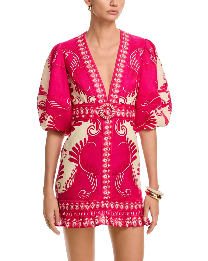 Spring Arabesc Pink Mini Dress