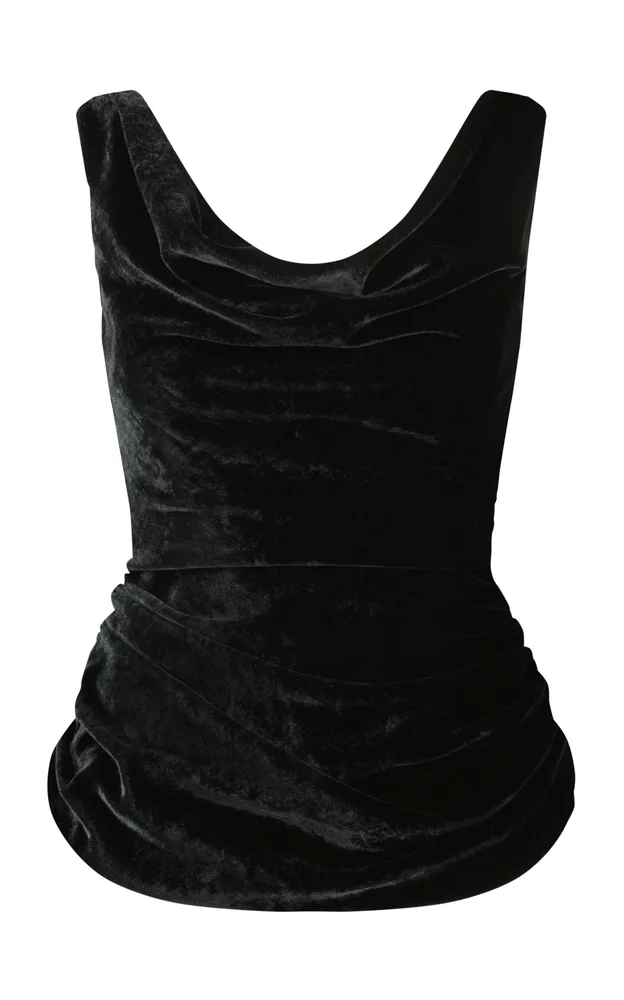 Crushed Velvet Draped Top