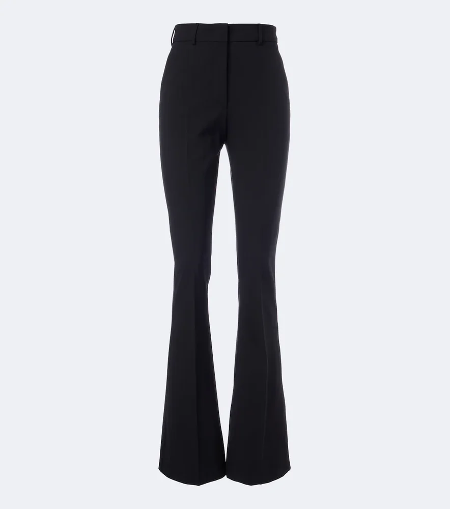 Wool-blend flared pants