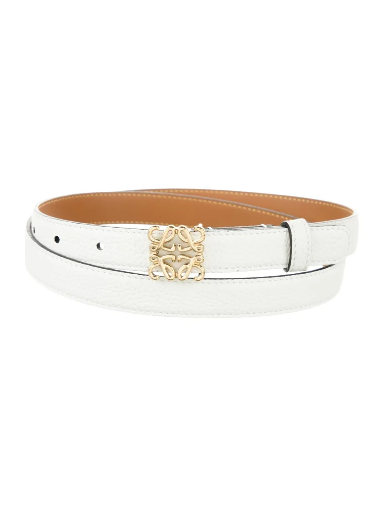 Signature Logo Skinny Waist Belt (White)