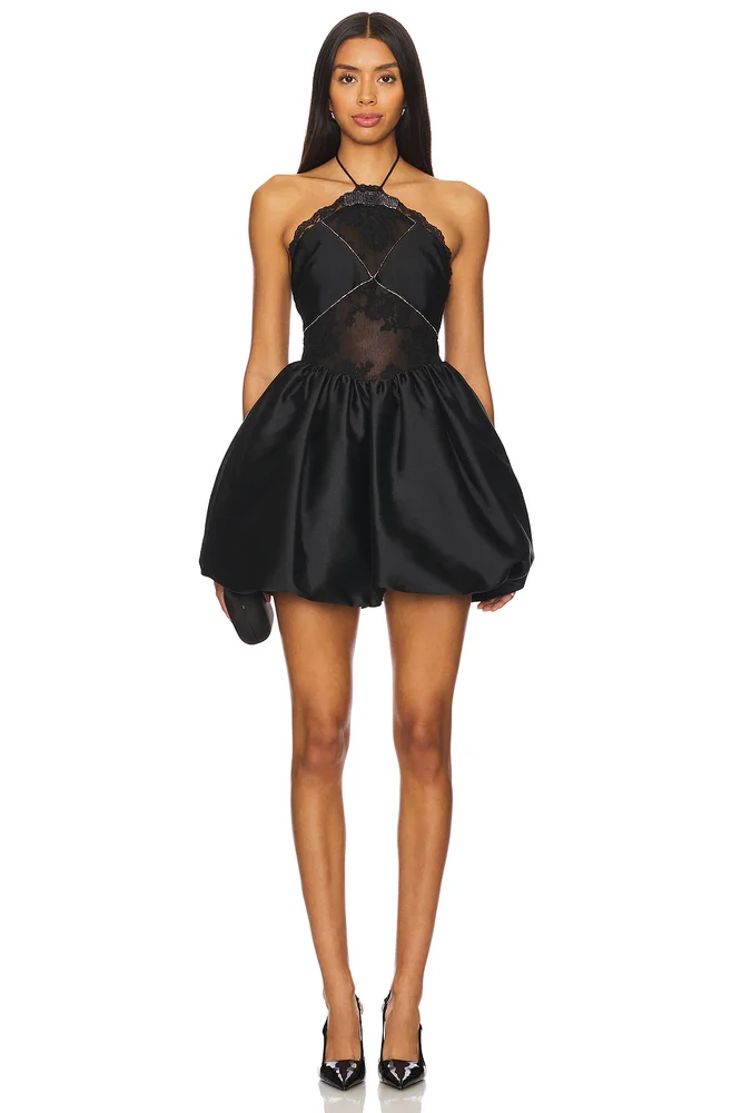 Taffeta Halterneck Mini Dress