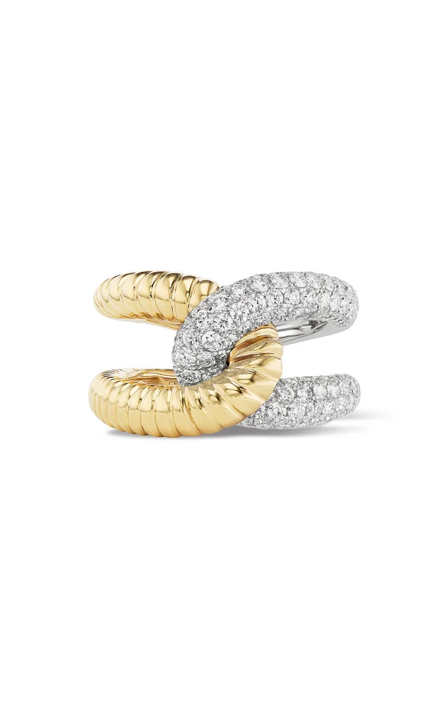 Intertwin 18K Yellow And White Gold Diamond Ring