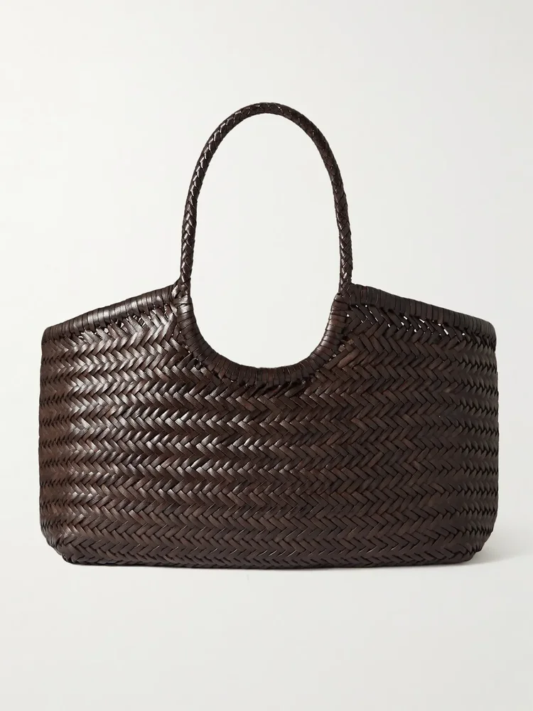 Nantucket large woven leather tote