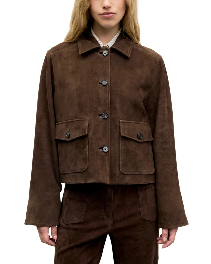 Pola Suede Button Front Jacket