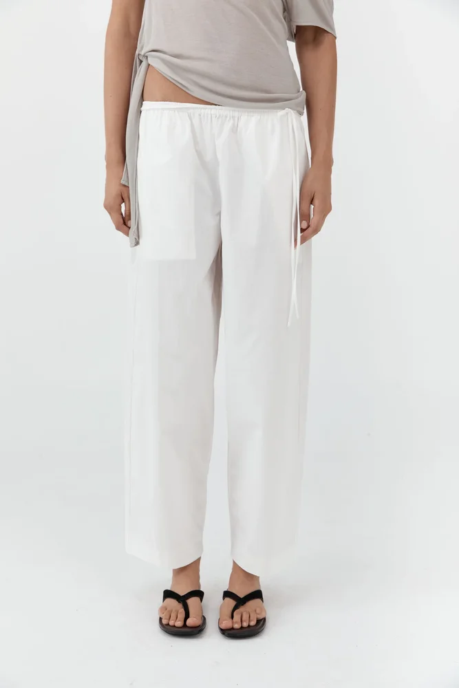 Fine Rouleau Crop Pants - Off White