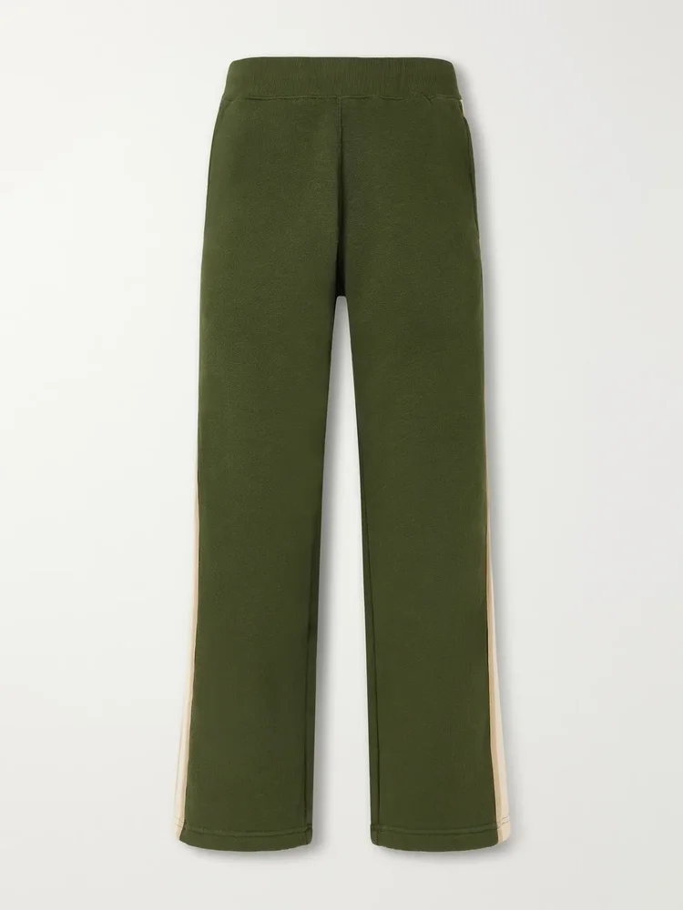 Straight-Leg Striped Cotton Sweatpants