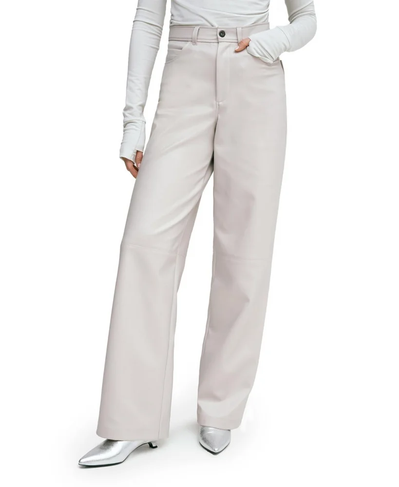 Julien High-Waisted Wide-Leg Faux Leather Pants
