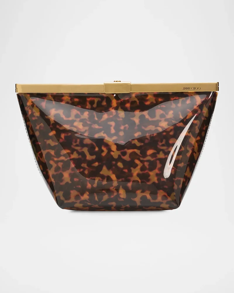 Ganache Transparent Tortoiseshell Clutch Bag