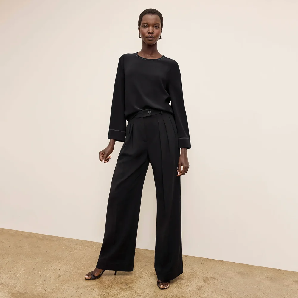 M.M.LaFleur Bia Pleated Trouser - Everyday Crepe :: Black