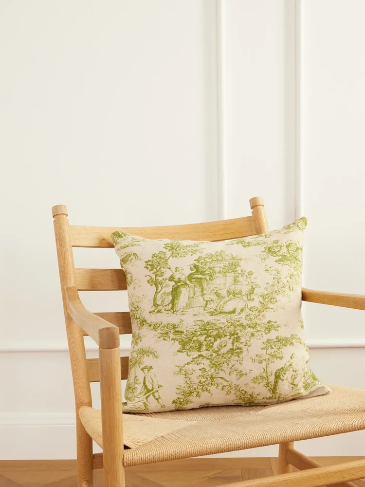 Glafira floral-print linen cushion