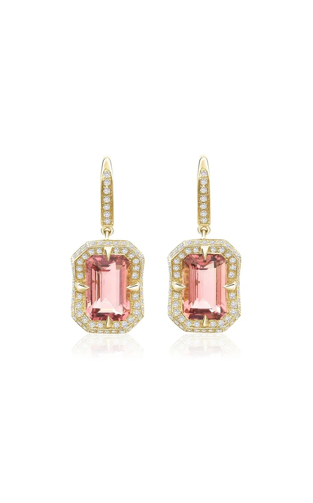 18K Yellow Gold Tourmaline Aurora Earrings