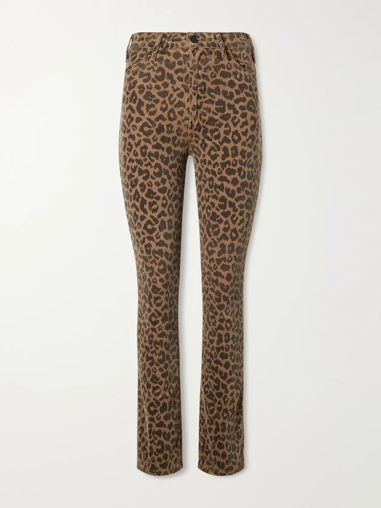 The Hustler Flood leopard-print cotton-blend corduroy high-rise flared pants