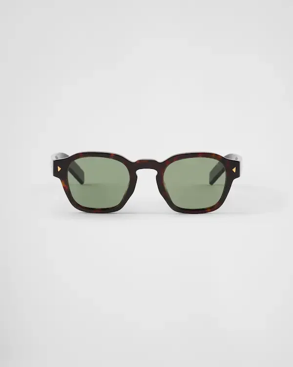 Sunglasses with iconic metal plaque