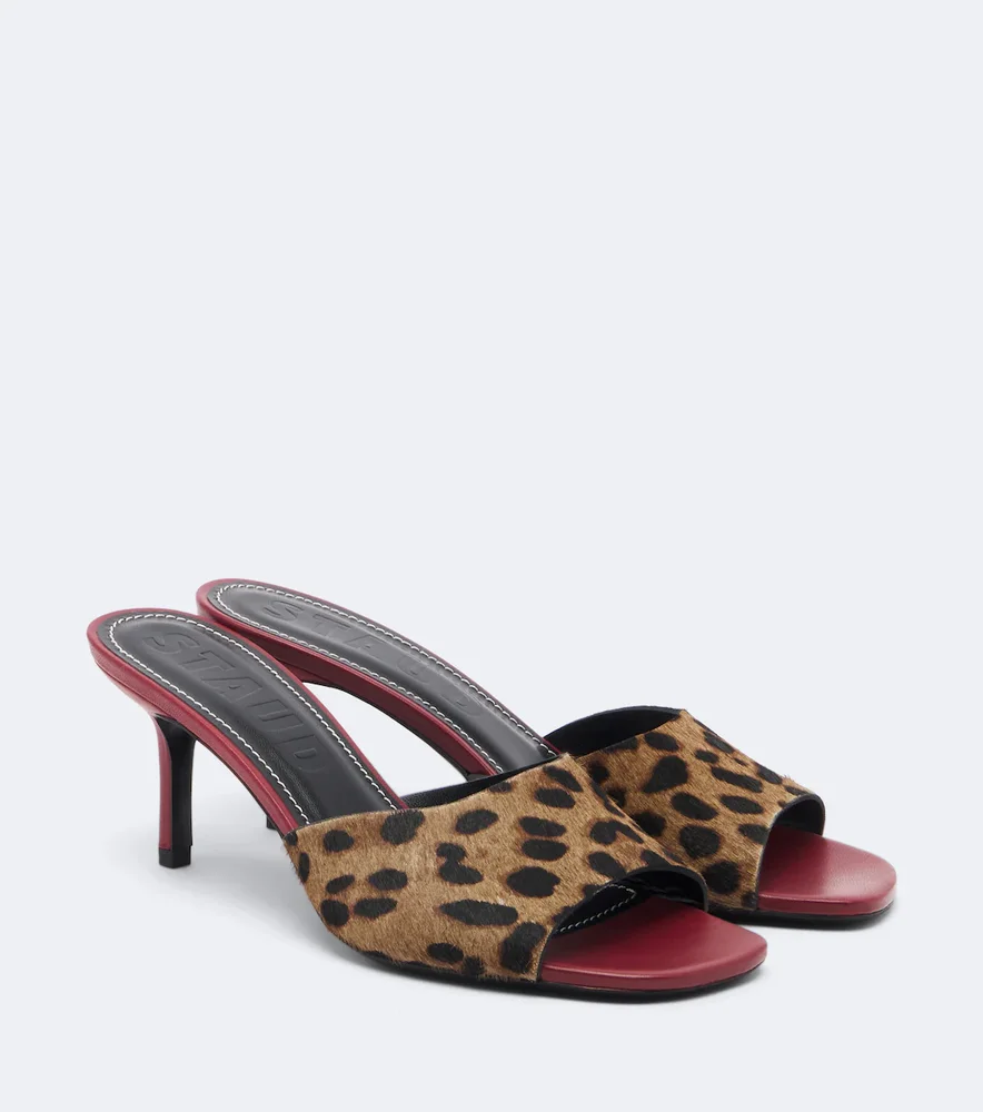Bea leopard-print calf hair mules
