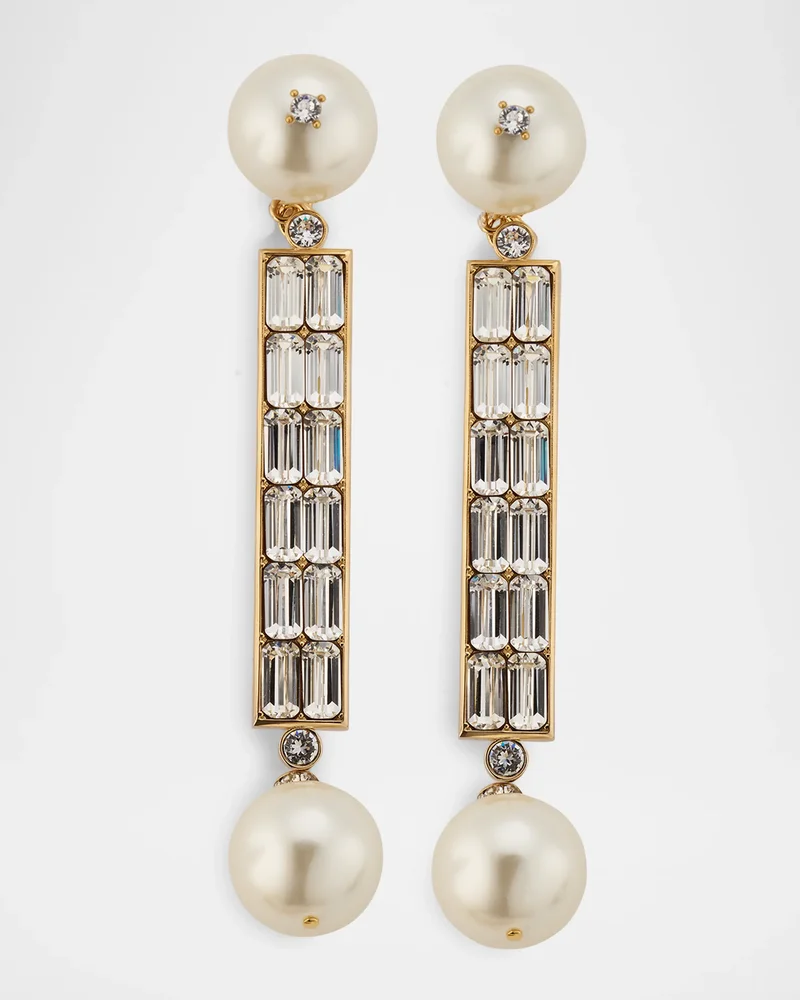 San Fin Metal Earrings with Swarovski® Crystals and Pearly Beads