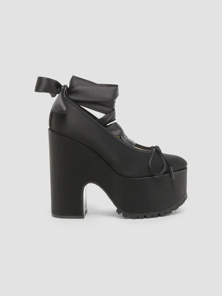 Ballerina Satin 145MM Platform Pumps