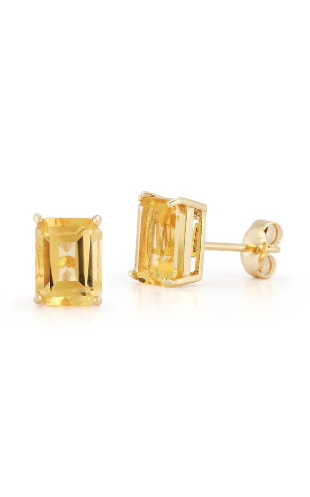 14K Yellow Gold Citrine Earrings