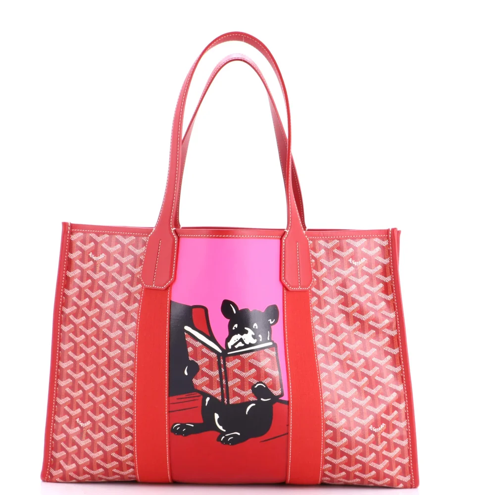 Villette Tote Printed Coated Canvas MM in Red
