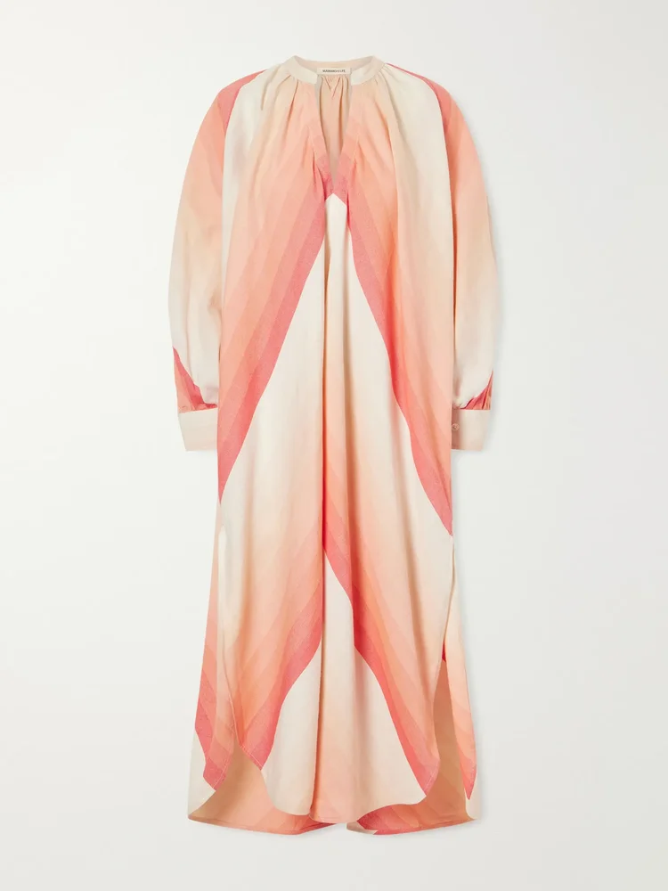 The Smock striped cotton midi dress