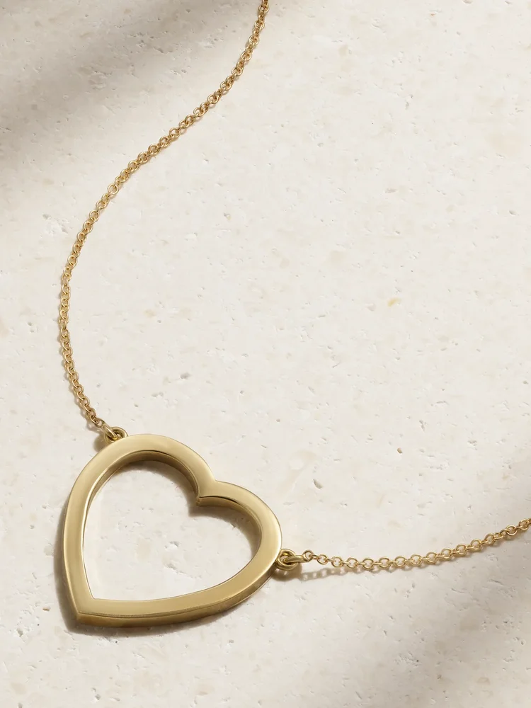 Open Heart 18-karat gold necklace