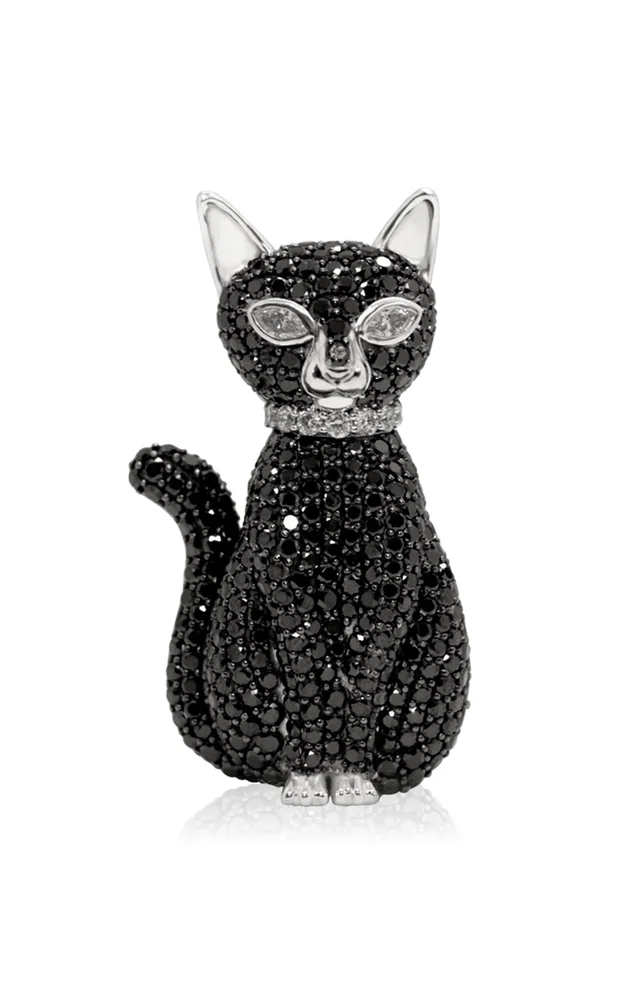 Black Cat 14K Gold Diamond Bag Charm