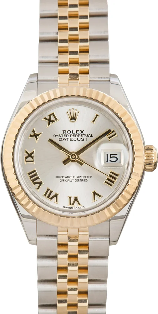 Pre-Owned Rolex Lady-Datejust 28 279173 Silver Roman Dial Two-Tone