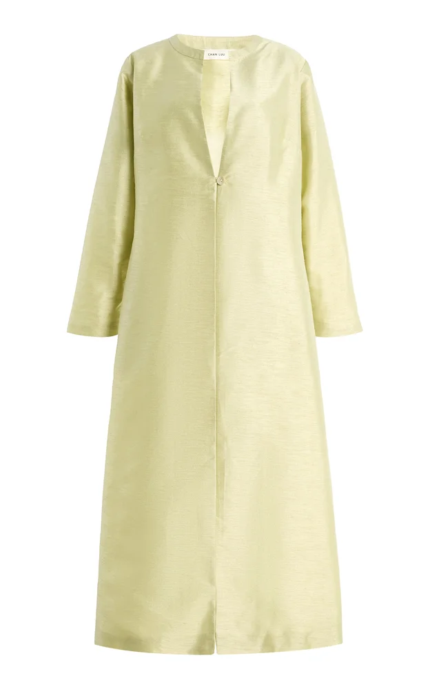 Dupioni Collarless Coat