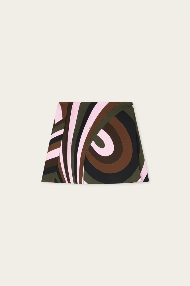 Iride Print Silk Skirt