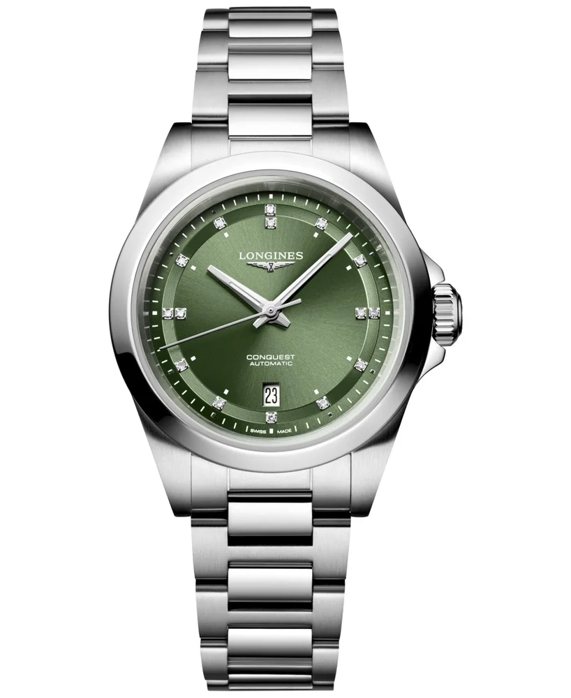 Automatic Conquest Diamond (1/20 ct. t.w.) Stainless Steel