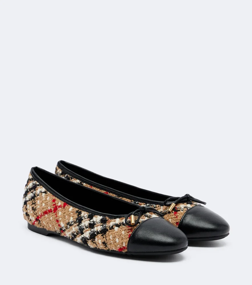 Burberry Check bouclé ballet flats