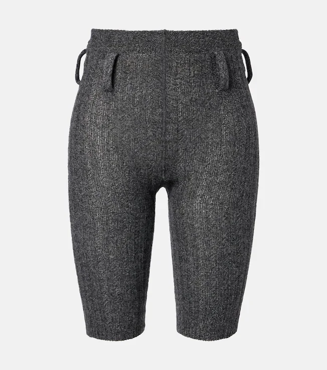 Knitted wool and cashmere shorts
