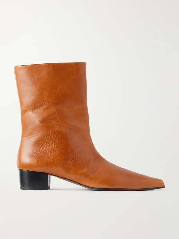 Tapek 35 textured-leather ankle boots