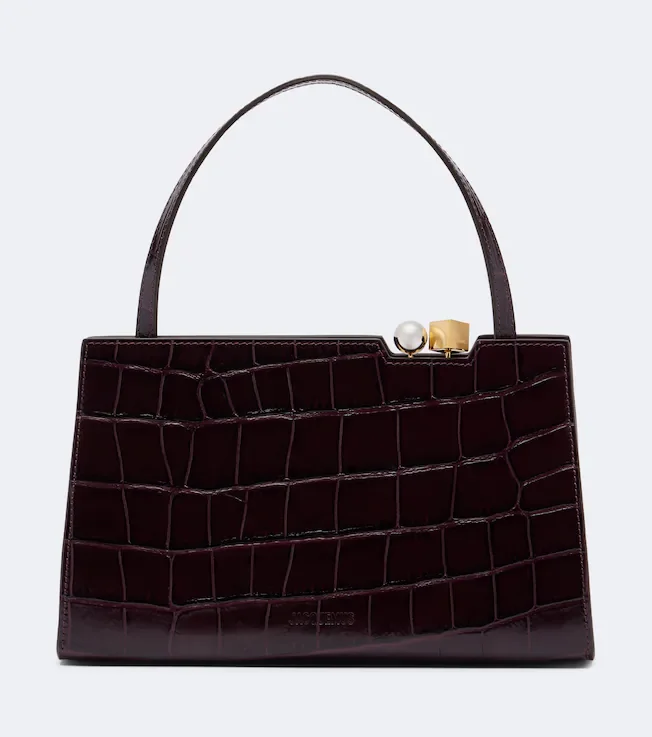 Salon croc-effect leather shoulder bag