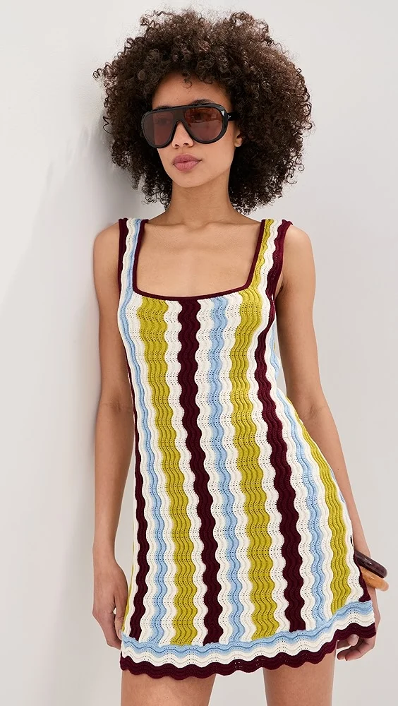 Nadia Wavy Stripe Mini Dress
