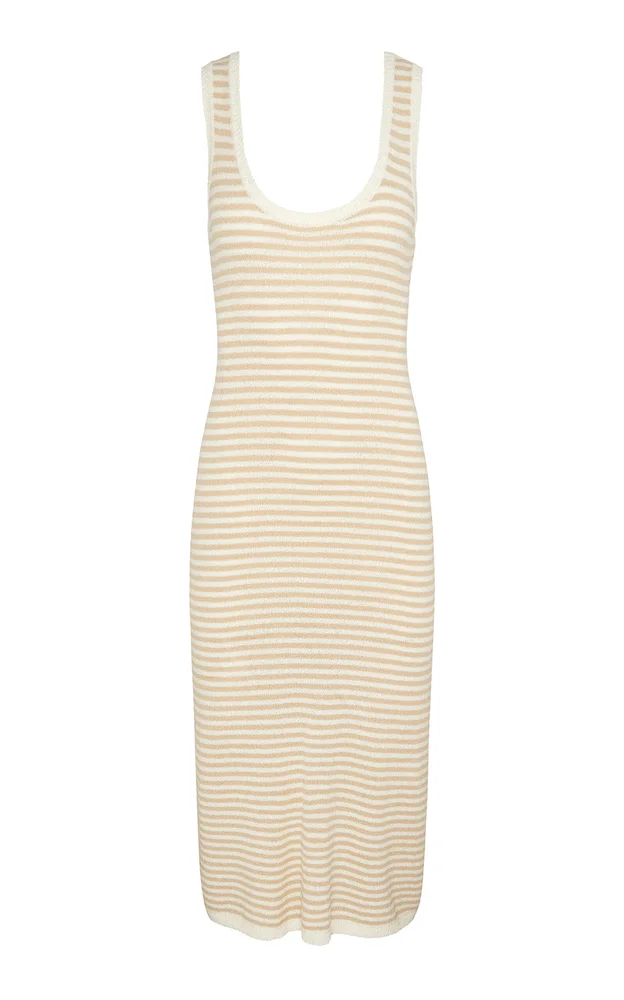 Boucle Linen-Cotton Midi Dress