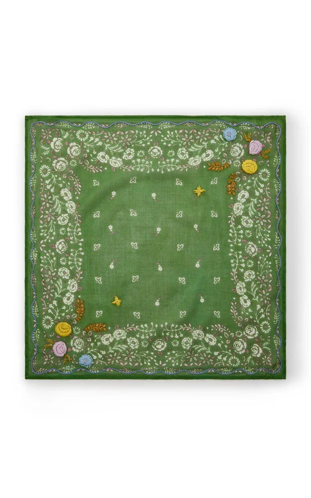Embroidered Floral Bandana