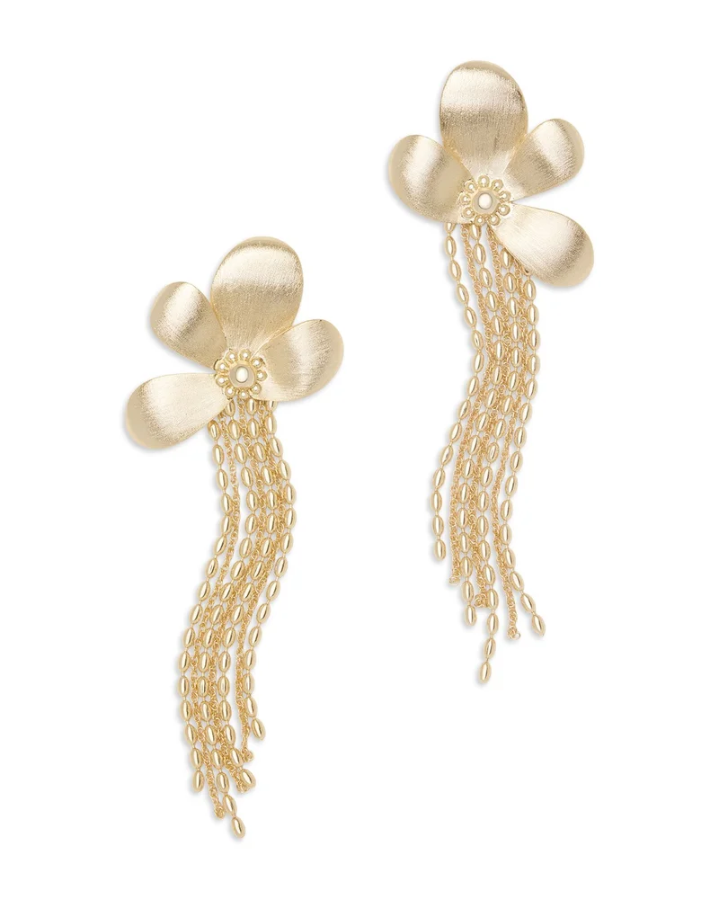 Anaya Flower & Chain Fringe Statement Earrings