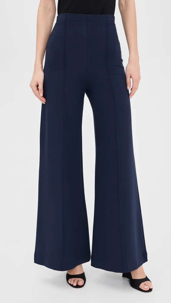 Ponte Knit Standard Wide Leg Pants