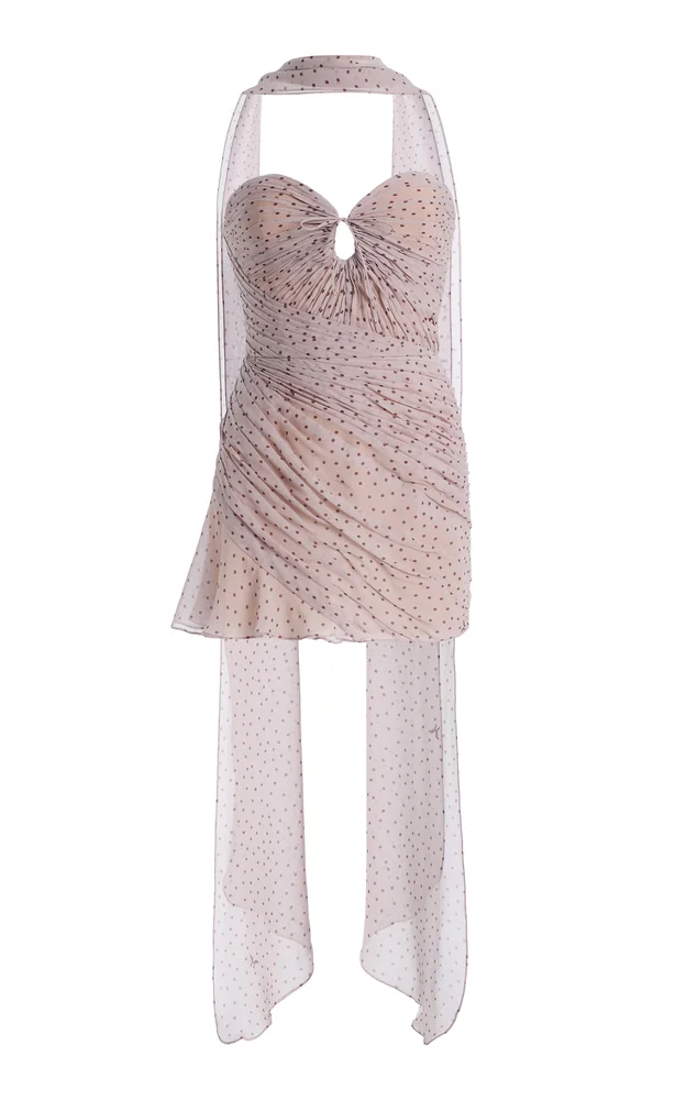 Gia Silk Georgette Draped Mini Dress