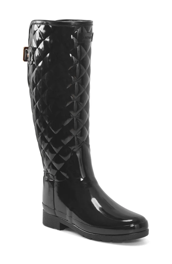 Original Refined High Gloss Quilted Waterproof Rain Boot
