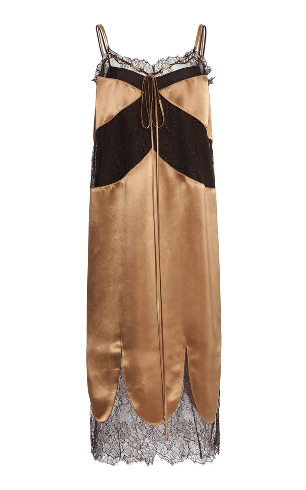 Lace-Trimmed Midi Dress