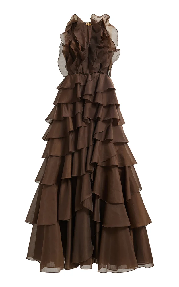 Cleo Ruffled Organza Gown