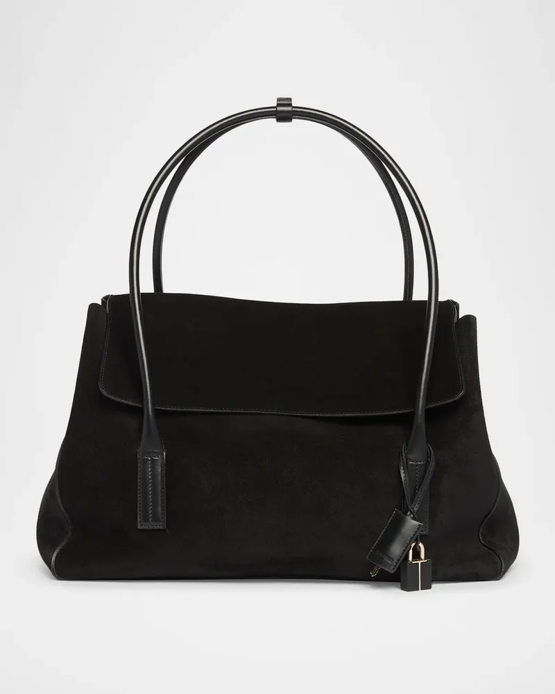 Eclipse Medium Suede & Leather Shoulder Bag