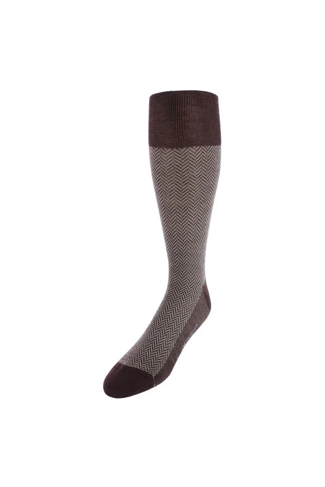 Hunter Merino Wool Herringbone Mid-Calf Socks