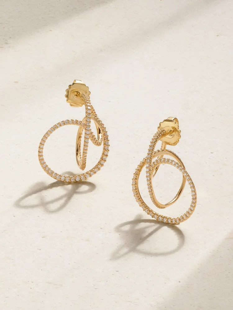 Twisted Love 18-karat gold diamond earrings
