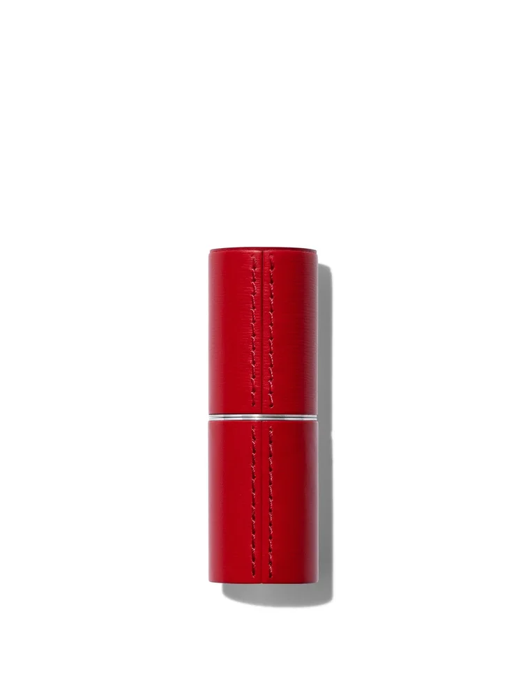 Refillable Fine Leather Lipstick Case in CAMEL