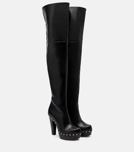 Lola studded leather over-the-knee boots