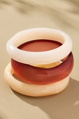 Round Bangle Bracelets, Set of 3