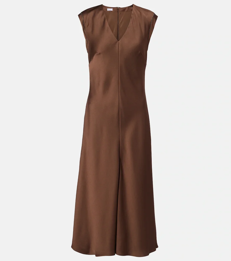 Monili satin midi dress