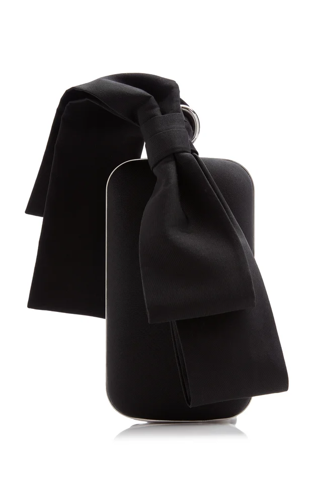 Vertical Bow Silk-Blend Minaudiere Bag